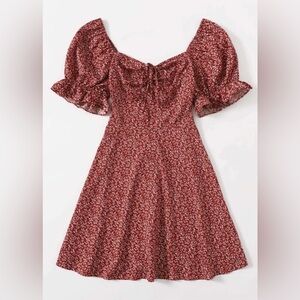 SHEIN Red Floral Mini Dress